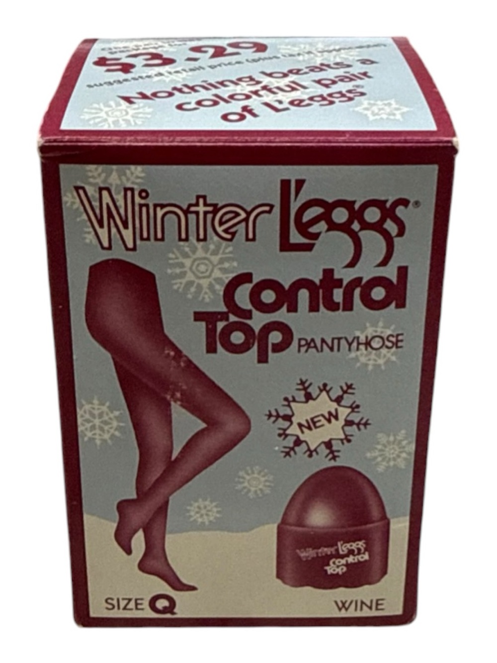 Vintage Winter L’eggs Control Top  Opaque Pantyhose Wine Size Q